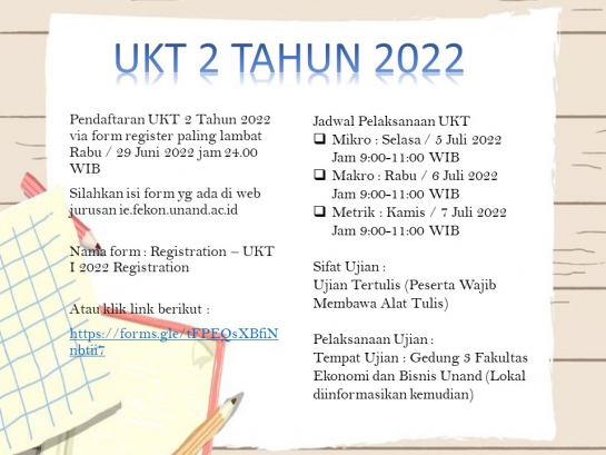 INFO UKT (Ujian Komprehensif Tertulis) Periode 2 Tahun 2022